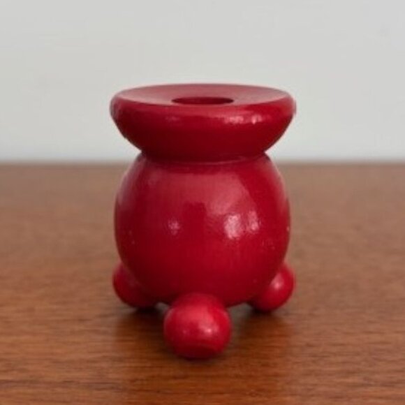 Swedish Handpainted Wooden Red Candles - Set of (5) - 1.75 Inches Tall - Picture 5 of 5